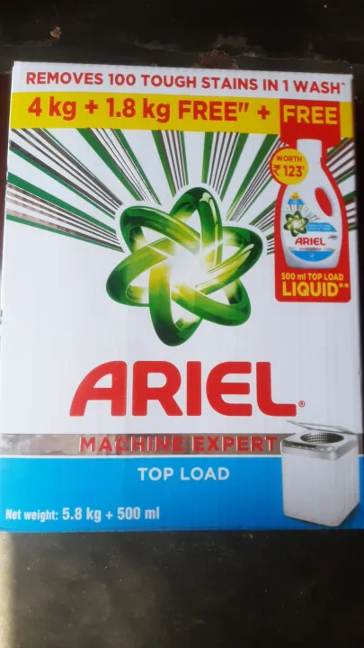 Ariel%20Matic%20Top%20Load%20Detergent%20Combo%20-%20Powder%20+%20Liquid%20(%204%20+1.8%20kg%20Washing%20Powder%20With%20500ml%20Matic%20Liquid%20Free%20)%20-%20Image%202