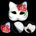 3/5Pcs Paper Blank Mask Half Face Hand-painted Cat Fox Mask Anime Demon Slayer Masquerade Halloween Festival Cosplay Prop. 
