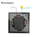 EU Wallpad Incandescent Halogen Light Dimmer Switch Rotary Knob Adjustable Brightness Controller Plastic Frame for LED Bulb. 