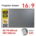 Portable Projector Screen Simple Curtain Anti-Light 60/70/80/100/120 Inches Projection Screens for Home Outdoor Office Projector. 