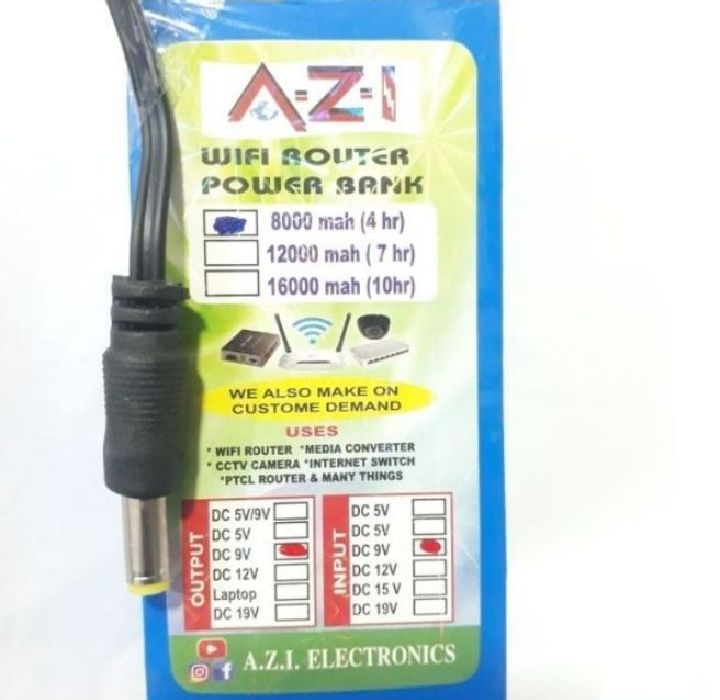 POWERBANK FOR WI-FI ROUTER - LONG BATTERY BACKUP POWERBANK FOR WI-FI ROUTER - BEST WIFI POWERBANK - WIFI POWERBANK WITH ADAPTER - wifi router powerbank - CCTV camera powerbank - powerbank for router with adapter - Original powerbank for router