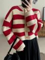 Korean fashion sweater cardigan women knitted striped sweater autumn winter long sleeve loose short cardigans female casual tops. 