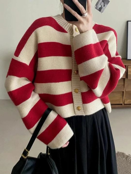 Korean%20fashion%20sweater%20cardigan%20women%20knitted%20striped%20sweater%20autumn%20winter%20long%20sleeve%20loose%20short%20cardigans%20female%20casual%20tops%20-%20Image%205