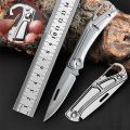 Pocket Folding Fruit Knife, Stainless Steel Outdoor Knife with Non-slip Handle for Kitchen Accessories. 