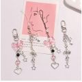 Y2K Kawaii Cute Phone Strap Charm Bow Heart Star Keychain Pendant Key Chain Bag Phone Chain Accessory For key All Phone Case.