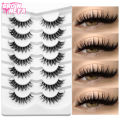 GROINNEYA Lashes 5/7 Pairs Wispy Mink Lashes Invisible Band Eyeashes Look Like Extensions Strip Lashes Natural Look Soft Fluffy. 