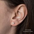 3Pairs Yellow Gold Polished 7Stones Screw Earrings/Eartops for Women available in three different sizes. 