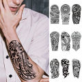 5pcs Waterproof Temporary Tattoo Sticker Mechanical Totem Black Maori Robot Soldier Body Art Arm Fake Tattoos Sleeve Women Men. 