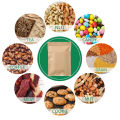 Flat Bottom Kraft Paper Aluminum Foil Inside Zip Lock Heat Sealing Package Bags Food Coffee Bean Snacks Gift Packaging Pouches. 