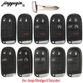 Jingyuqin For Jeep Grand Cherokee Dodge Ram 1500 Journey Charger Dart Challenger Durango Chrysler 300 Remote Key Shell 2/3/4/5BT.