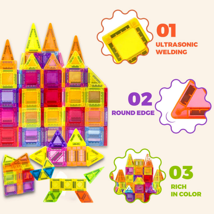 Magnetic Tiles Magnet Expansion Set, Construction Building Blocks ...