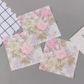 20pcs/Pac 33cm 2Ply Colorful Printed Napkin Pink Flower Square Butterfly Valley Bart Paper Wedding Pure Wood Pulp Paper Placemat. 