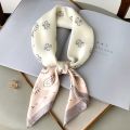 Luxury Printing Silk Square Scarf Women Neck Hair Tie Band Beach Hijab Kerchief Head Headbands Bandana Female Foulard 70cm. 