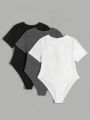 Plus Size Women's Round Neck Short Sleeve Jumpsuit (3 Pcs) Yoga Wear Jumpsuit Sports Fitness Outdoor Beach Summer.