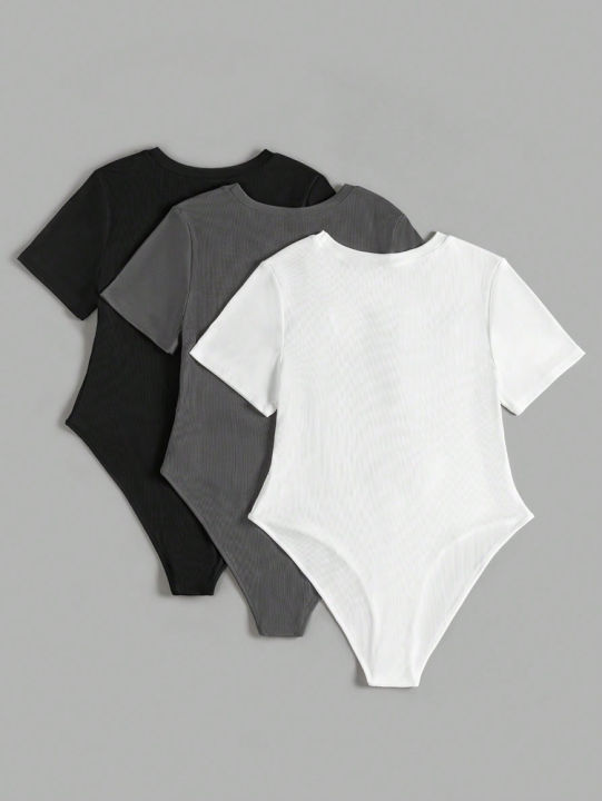 Plus%20Size%20Women's%20Round%20Neck%20Short%20Sleeve%20Jumpsuit%20(3%20Pcs)%20Yoga%20Wear%20Jumpsuit%20Sports%20Fitness%20Outdoor%20Beach%20Summer%20-%20Image%203