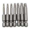 7pc Hexagonal Handle Five Star Hollow Screwdriver Head with Hole S2 Magnetic Screwdriver Head T10-T40 Tool Set. 