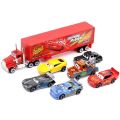 Disney Pixar Cars set Lightning McQueen Sheriff mack Truck Diecast Metal Car 2 1 3 box dinoco racer car Toy Boy  for kids. 