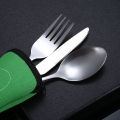 4Pcs/3Pcs Set Dinnerware Portable Printed Knifes Fork Spoon Stainless Steel Family Camping Steak Cutlery Tableware with Bag.