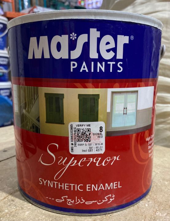 Master paint enamel 3.64 gallon size available in all colours