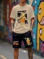 2025 summer new graphic men's suit High street top and shorts Comfortable, soft, breathable, lightweight and quick dry sweat abs. 