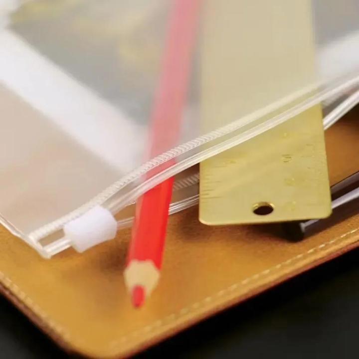 10Pcs%20A5%20A6%20A7%20Binder%20Pocket%20Folders%20with%20Zipper%20for%20Notebook%20Waterproof%20PVC%20Document%20Filing%20Bag%206%20Ring%20Notebook%20Divider%20-%20Image%203