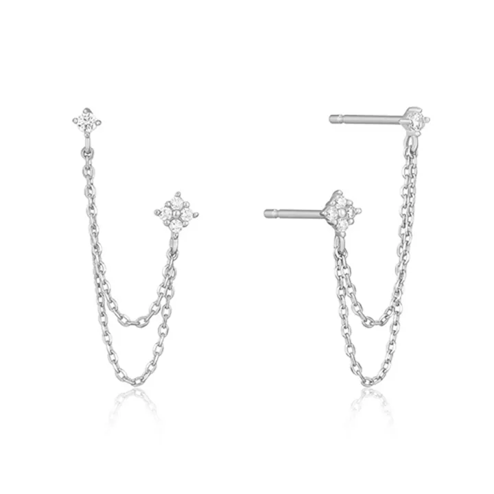 Huitan%20%20Double%20Ear%20Studs%20Tassel%20Chains%20Hanging%20Earrings%20for%20Women%20Ear%20Piercing%203%20Metal%20Color%20Luxury%20CZ%20Hot%20Jewelry%20-%20Image%202