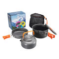 WESTTUNE Camping Cookware Kit Aluminum Outdoor Portable Cooking Set Pot Pan Kettle for Camping Tableware Hiking Picnic 3pcs.