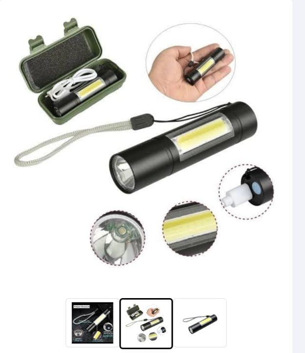 Geepas GP-007 Cob Light Rechargeable Mini Torch Light