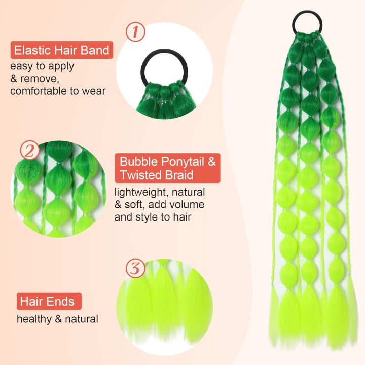 2%20PCS%20Synthetic%20Bubble%20Ponytail%20%2020"%20Lightweight%20Colored%20Hair%20%20with%20Hair%20Tie%20for%20Women%20Girl%20Daily%20Party%20Use%20-%20Image%203
