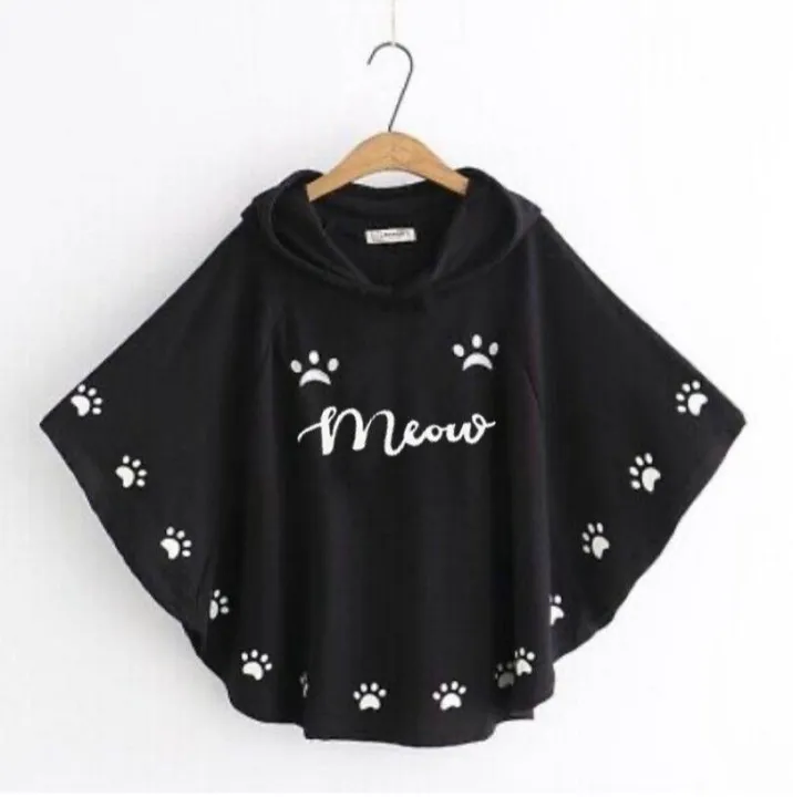 Round%20Style%20Meow%20Printed%20%20Hooded%20Poncho%20For%20Women's%20-%20Image%205