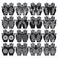 24 Hands Arabic Bridal Mehndi Set Henna Mehndi Arabic Mehandi Stencils Stickers Pattern -01. 