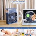 Portable Fan Air Conditioners Upgraded Version USB Electric Fan LED Night Light Water Mist Fun 3 In 1 Air Cooler Humidifie For Home. 