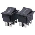 6 Pin Switch AC 250V/16A 125V/20A ON/Off/ON DPDT 6 Pin Latching Rocker Switch 5 A Two Way 4 Pcs. 