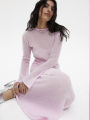 Spring Autumn O-Neck Elastic Knit Long Dresses Women 2024 Elegant Chic Soft Lady Hollowing Sweater Dresses Femme New. 