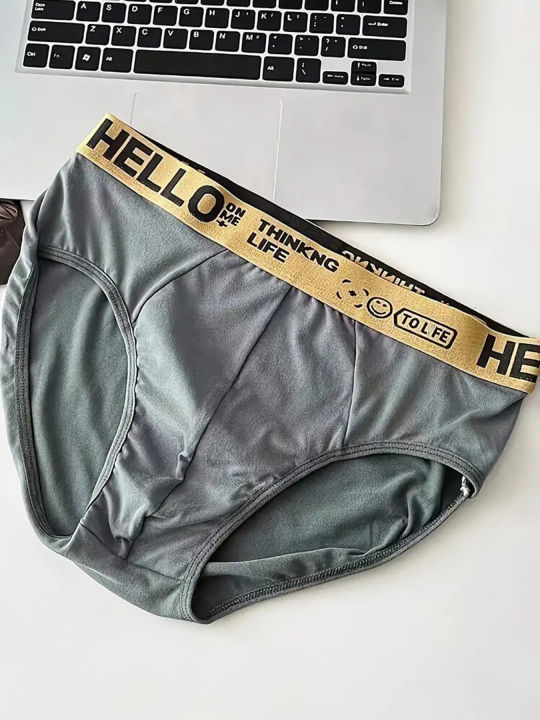 Random%205Pcs/set%20Men's%20Briefs%20%20Letter%20Waist%20Underwear%20Casual%20Comfortable%20Breathable%20Briefs%20Solid%20Color%20Underpants%20Men%20Panties%20-%20Image%202
