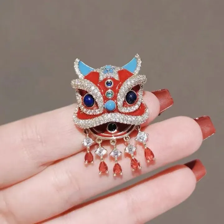 Chinese%20Style%20Red%20Lion%20Dance%20High%20End%20Accessory%20Enamel%20Painted%20Brooch%20-%20Image%206