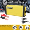 12V 2A Car Battery Charger 220V Power Puls Repair Charger Wet Dry Lead Acid Battery LED Display Moto Truck Battery Charger. 