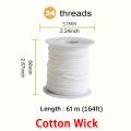 50m&61m Cotton Candle Wick 21-45 Thread Low Smoke ECO-friendly Wicks DIY Making Tool Whole Roll Roller Degrease Candles Wick. 