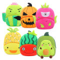 Cute cartoon fruit backpack childrens plush backpack boys and girls' casual mini backpack.