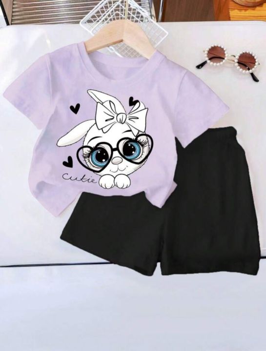 T-shirt%20And%20Short%20Pant%20For%20Kids%20Baby%20Girls%20Round%20Neck%20Short%20Sleeves%20Tee%20Tops%20Clothes%20Sets%20Dresses%20Outfit%20Suit%20For%20Unisexual%20Jannat%20Place%20-%20Image%202