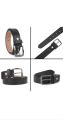 Men Formal, Casual, Party, Evening Black Genuine Leather Belt. 