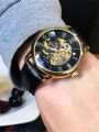 FORSINING 99A Men's Mechanical Watches Luxury Fashion Elegant Automatic Genuine Leather Strap Wrist Watches for Male Gift Clock. 