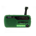DEGEN DE13 Emergency Hand Crank Solar Radio with Flashlight/Alarm Clock/Phone Charger, Portable FM/MW/SW Multiband Receiver. 