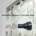 Black Non Drilling Shower Curtain Rod Spring Rotating Telescopic Wardrobe/Curtain Rod Extendable Anti Slip Stainless Steel Rod. 