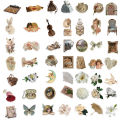 50PCS Retro Stationery Pen Holder Graffiti Stickers Guitar Notebook Luggage DIY Waterproof Stickers.