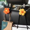 2PCS Cute Cartoon Flower Car Seat Back Hooks Storage Vehicle Headrest Organizer Hanger for Groceries Bag Handbag Auto Decor. 