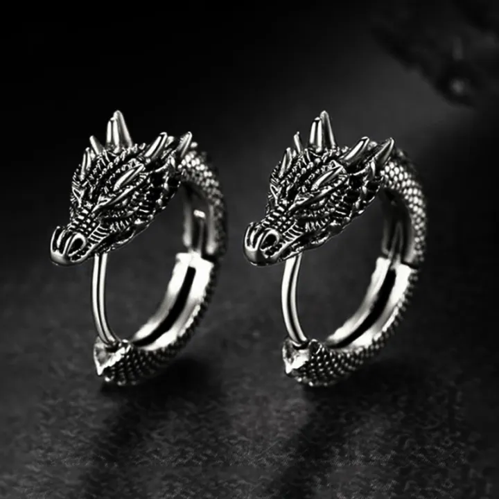 Huitan%20Trendy%20Male%20Dragon%20Hoop%20Earrings%20Hip%20Hop%20Style%20Punk%20Party%20Accessories%20Unisex%20Daily%20Wearable%20Personality%20Jewelry%20Drop%20Ship%20-%20Image%203