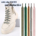 1 Pair Wave Patterned Woven Shoelaces, Flat Shoe Laces 1.5cm Wide Shoelaces for Athletic Running Sneakers Shoes Boot Strings. 