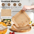 Air Fryer Liners Disposable 100pcs Parchment Paper Square Liners Round Liners Free of Bleach Non-Stick Oil-proof and Waterproof. 