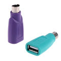 High Quality 1/2pcs Purple +Green Converter Keyboard Mouse PS2 PS/2 To USB Adapter Converter For Usb Keyboard Mouse Accessories. 